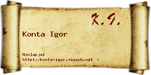 Konta Igor névjegykártya